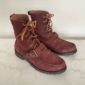 Polo Ralph Lauren Ranger Burgundy Suede Leather Boots Mens 7.5 D (~Women’s 9.5)